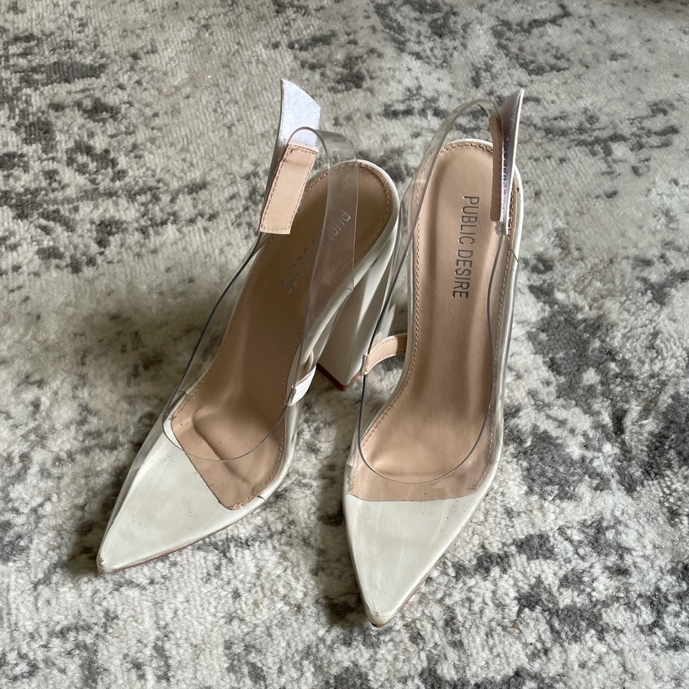 EUC Public Desire Clear Heels. wore once.